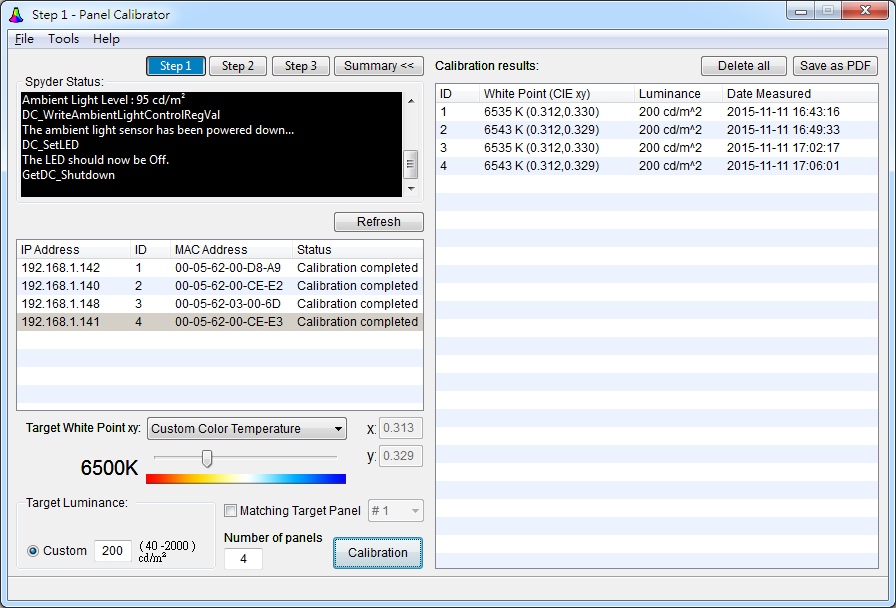 digital view panel calibrator